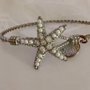 VINTAGE PEARL AND RHINESTONE STARFISH BRACELET